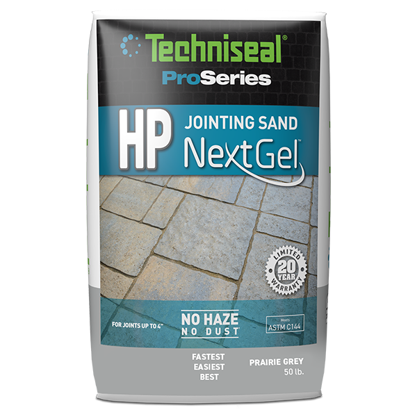 Techniseal® HP Nextgel - Polymeric Sand Prairie Grey 50 lb Bag - Hardscape Supplies